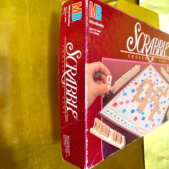 SCRABBLE VTG 1989 CROSSWORD PUZZLE GAME (2) GAME BOARDS & SETS OF TILES, 5 RACKS - Picture 10 of 16